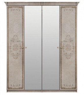 Шкаф 4-х створчатый (1+2+1) с Зеркалом "Патрисия" (крем) в Ишиме - ishim.mebel-74.com | фото