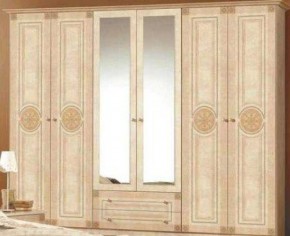 Шкаф 6-и дверный с зеркалами (02.146) Рома (беж) в Ишиме - ishim.mebel-74.com | фото