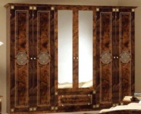 Шкаф 6-и дверный с зеркалами (02.146) Рома (орех) в Ишиме - ishim.mebel-74.com | фото