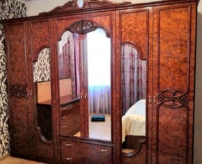Шкаф 6-и дверный с зеркалами (03.146) Ольга (орех) в Ишиме - ishim.mebel-74.com | фото