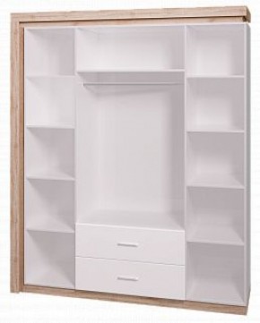Шкаф для одежды с ящиками 4-х створчатый с зеркалом Люмен 16 в Ишиме - ishim.mebel-74.com | фото