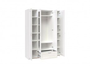 Шкаф СИРИУС четырёхдверный белый с одним выдвижным ящиком и двумя зеркалами в Ишиме - ishim.mebel-74.com | фото