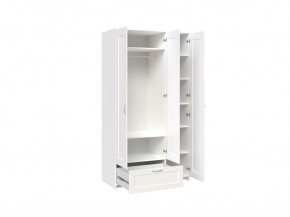 Шкаф СИРИУС трёхдверный белый с одним выдвижным ящиком и зеркалом в Ишиме - ishim.mebel-74.com | фото