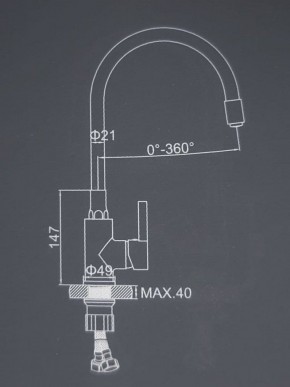Смеситель для кухни с силиконовым изливом A9890F (Черный) в Ишиме - ishim.mebel-74.com | фото