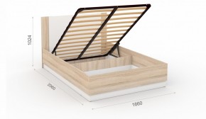 Спальня Аврора Кровать 160 с подъемным механизмом Дуб сонома/Белый в Ишиме - ishim.mebel-74.com | фото
