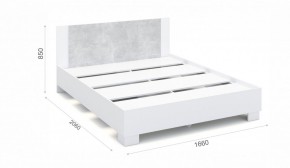 Спальня Аврора Кровать 160 со встроенным основанием под матрас Белый/Ателье светлый в Ишиме - ishim.mebel-74.com | фото