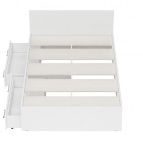 Стандарт Кровать с ящиками 1200, цвет белый, ШхГхВ 123,5х203,5х70 см., сп.м. 1200х2000 мм., без матраса, основание есть в Ишиме - ishim.mebel-74.com | фото