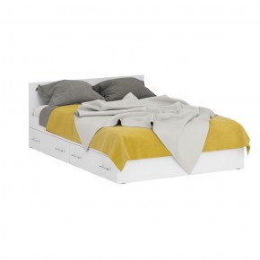 Стандарт Кровать с ящиками 1400, цвет белый, ШхГхВ 143,5х203,5х70 см., сп.м. 1400х2000 мм., без матраса, основание есть в Ишиме - ishim.mebel-74.com | фото