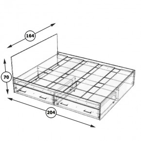 Стандарт Кровать с ящиками 1600, цвет белый, ШхГхВ 163,5х203,5х70 см., сп.м. 1600х2000 мм., без матраса, основание есть в Ишиме - ishim.mebel-74.com | фото