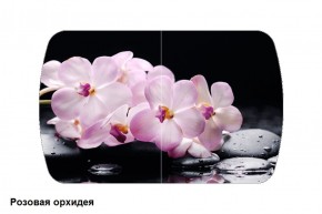 Стол Бостон 900*600 (опоры Брифинг) Стекло/фотопечать Розовая Орхидея в Ишиме - ishim.mebel-74.com | фото
