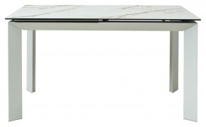 Стол CREMONA 180 KL-188 Контрастный мрамор матовый, итальянская керамика/ белый каркас, ®DISAUR в Ишиме - ishim.mebel-74.com | фото