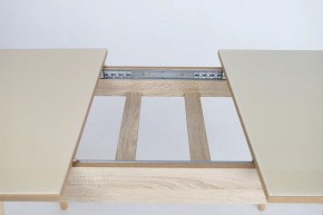 Стол раскладной со стеклом (опоры массив цилиндрический) "Хоста" в Ишиме - ishim.mebel-74.com | фото